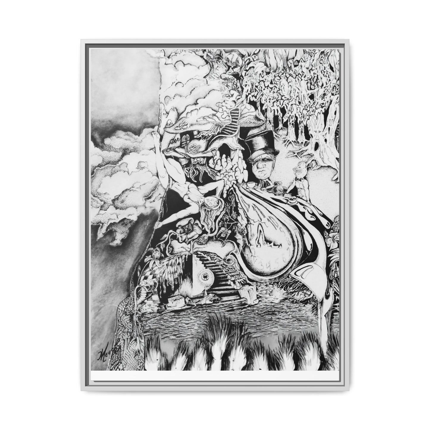 Alice In Blunderland Framed Canvas Print