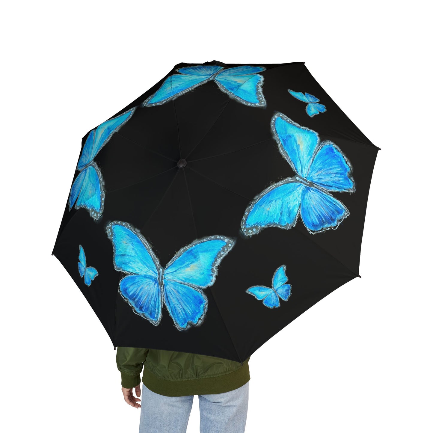 Beautiful Morpho Butterfly Foldable Umbrella