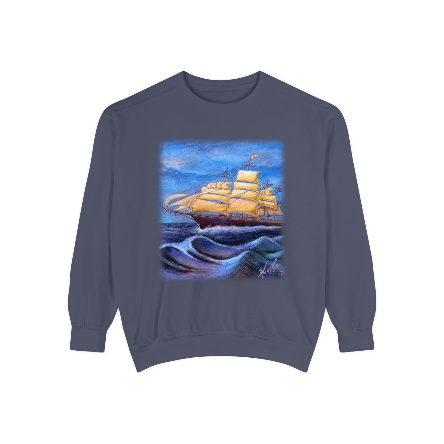 Whimsical Wavehopper Unisex Garment-Dyed Sweatshirt