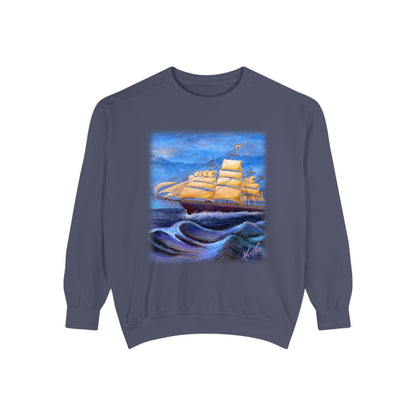 Whimsical Wavehopper Unisex Garment-Dyed Sweatshirt