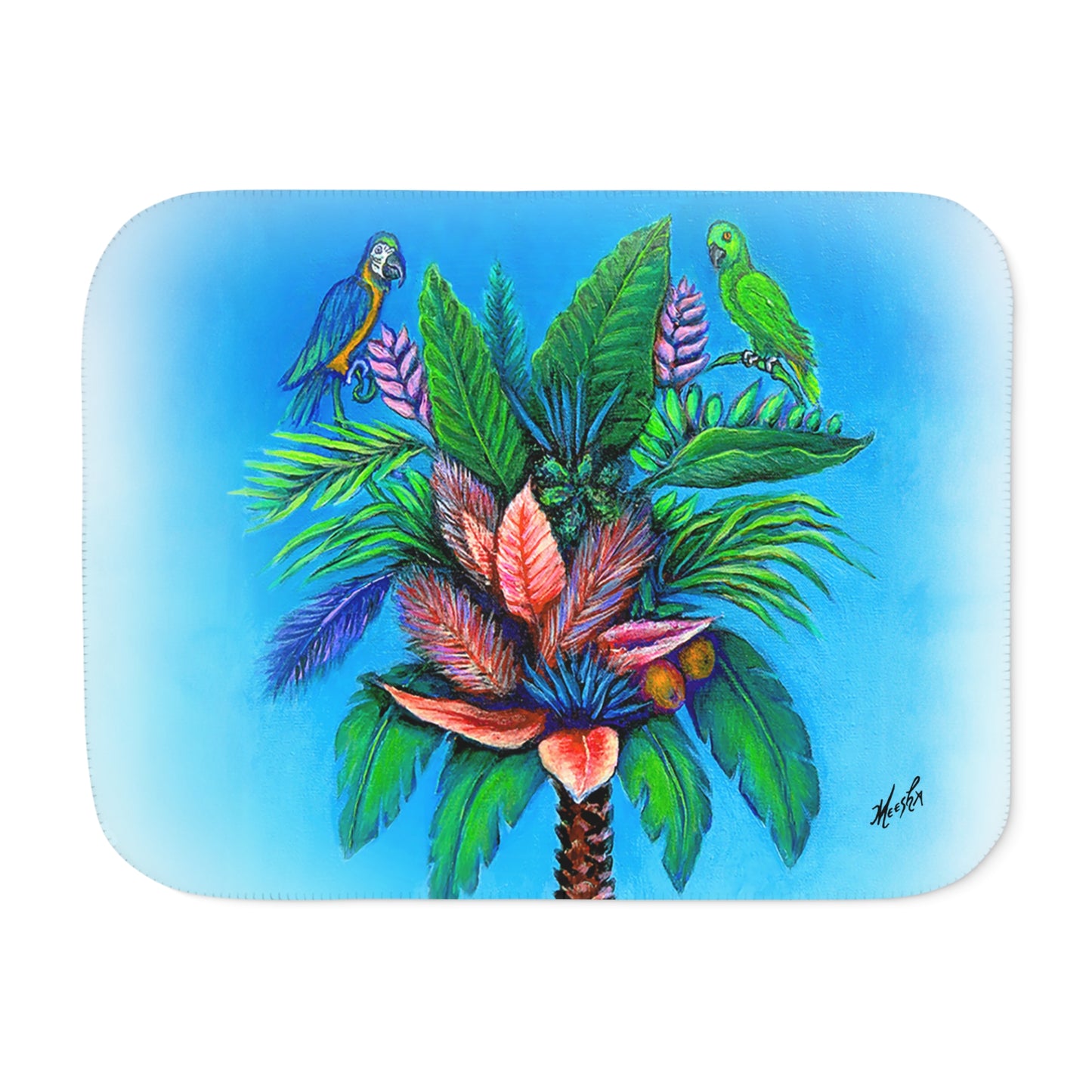 Palm Tree of Life Sherpa Blanket