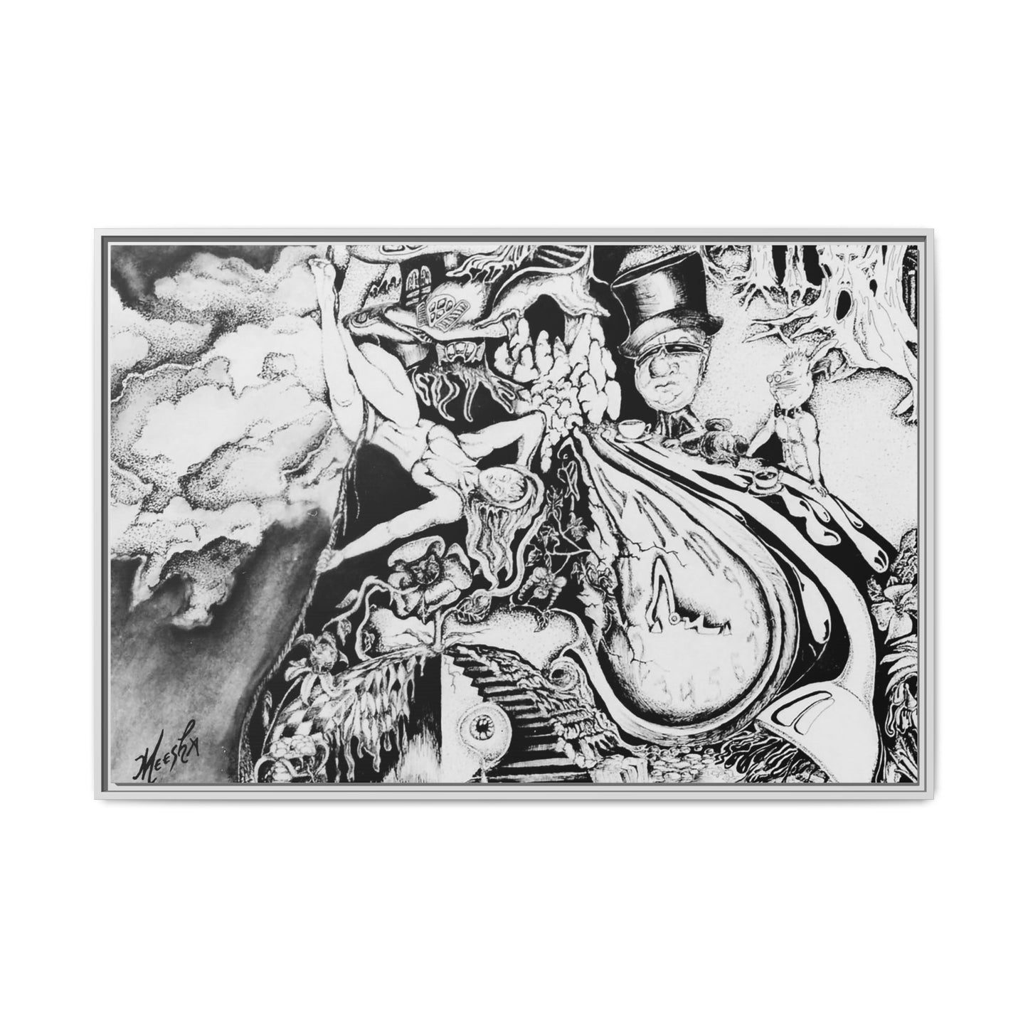 Alice In Blunderland Framed Canvas Print