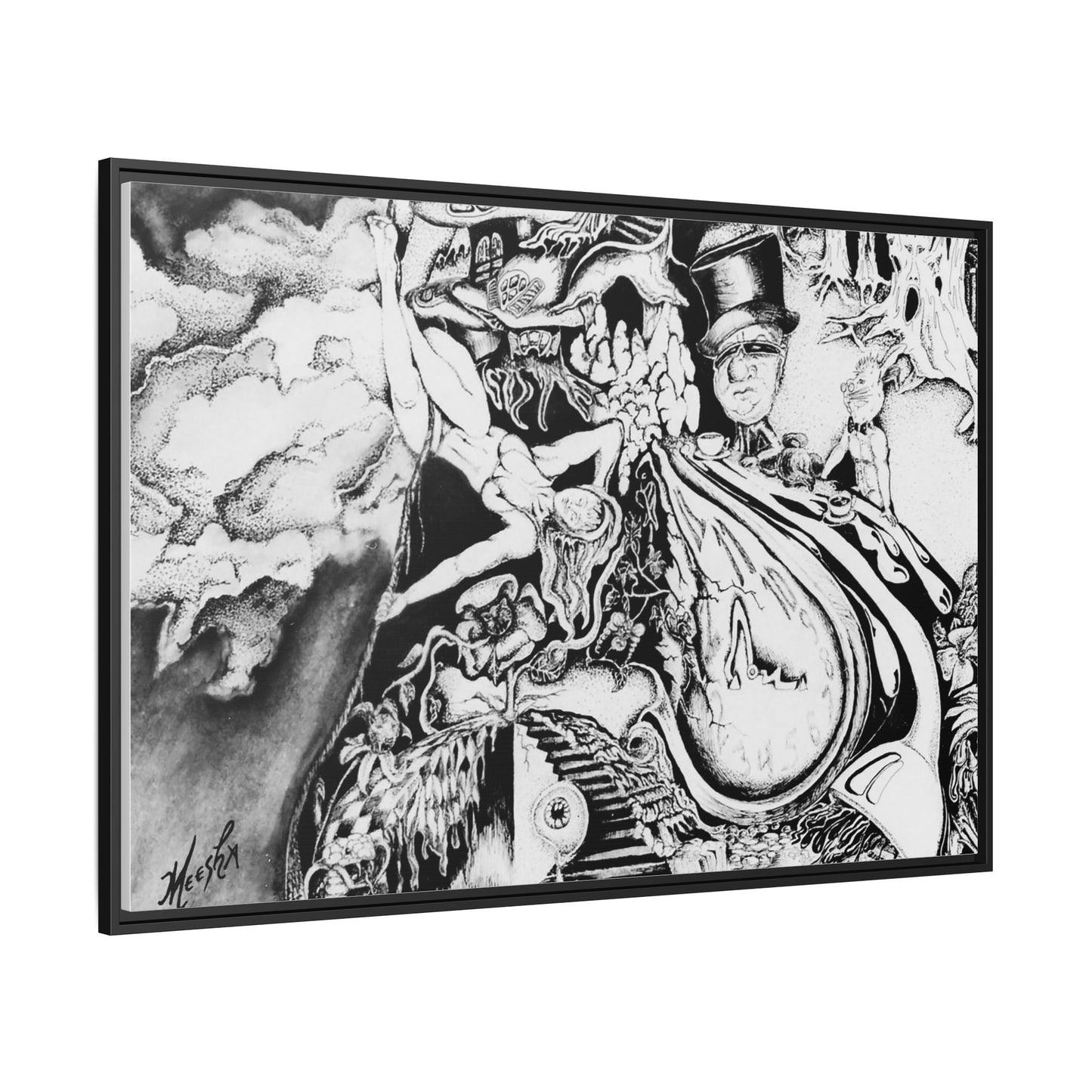 Alice In Blunderland Framed Canvas Print