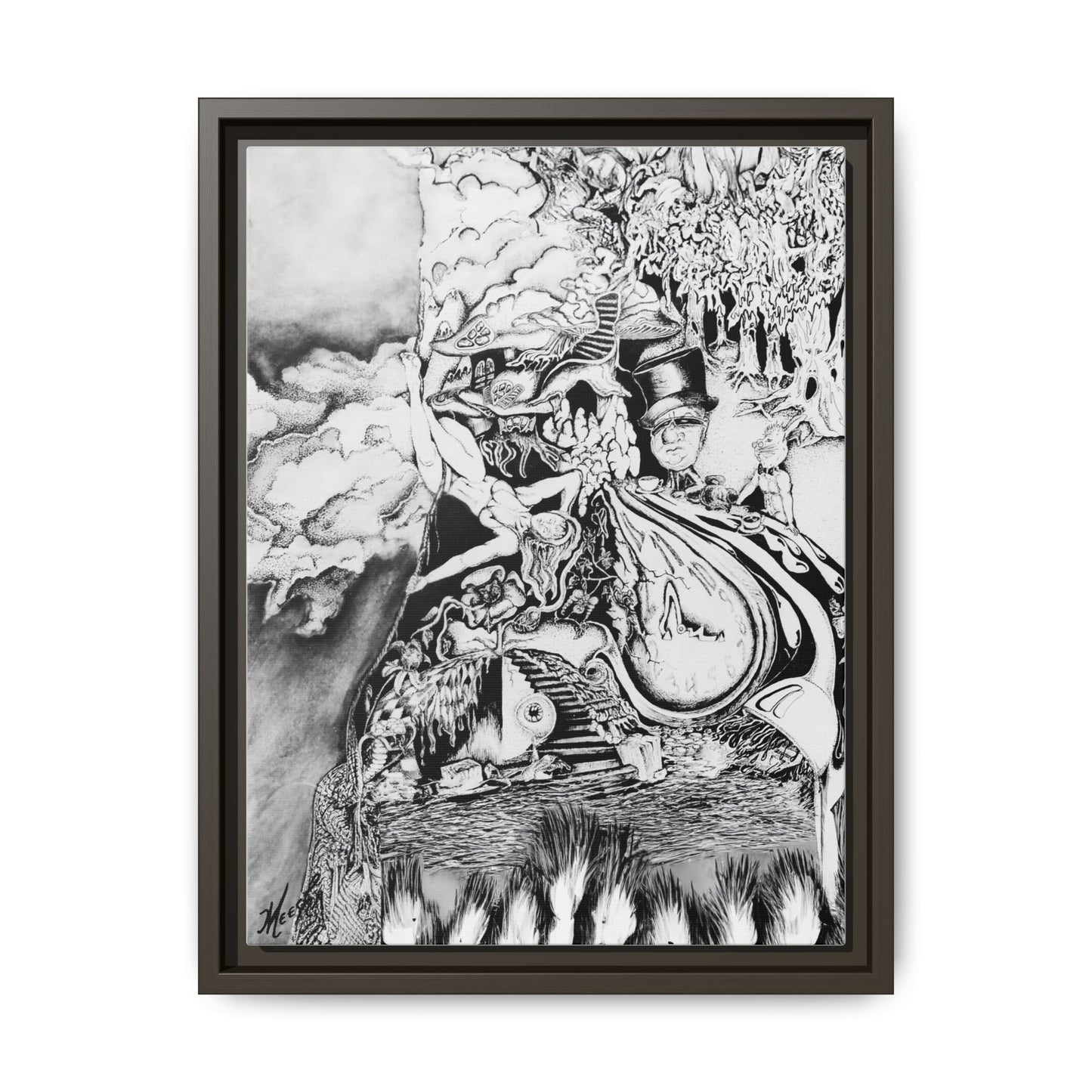 Alice In Blunderland Framed Canvas Print