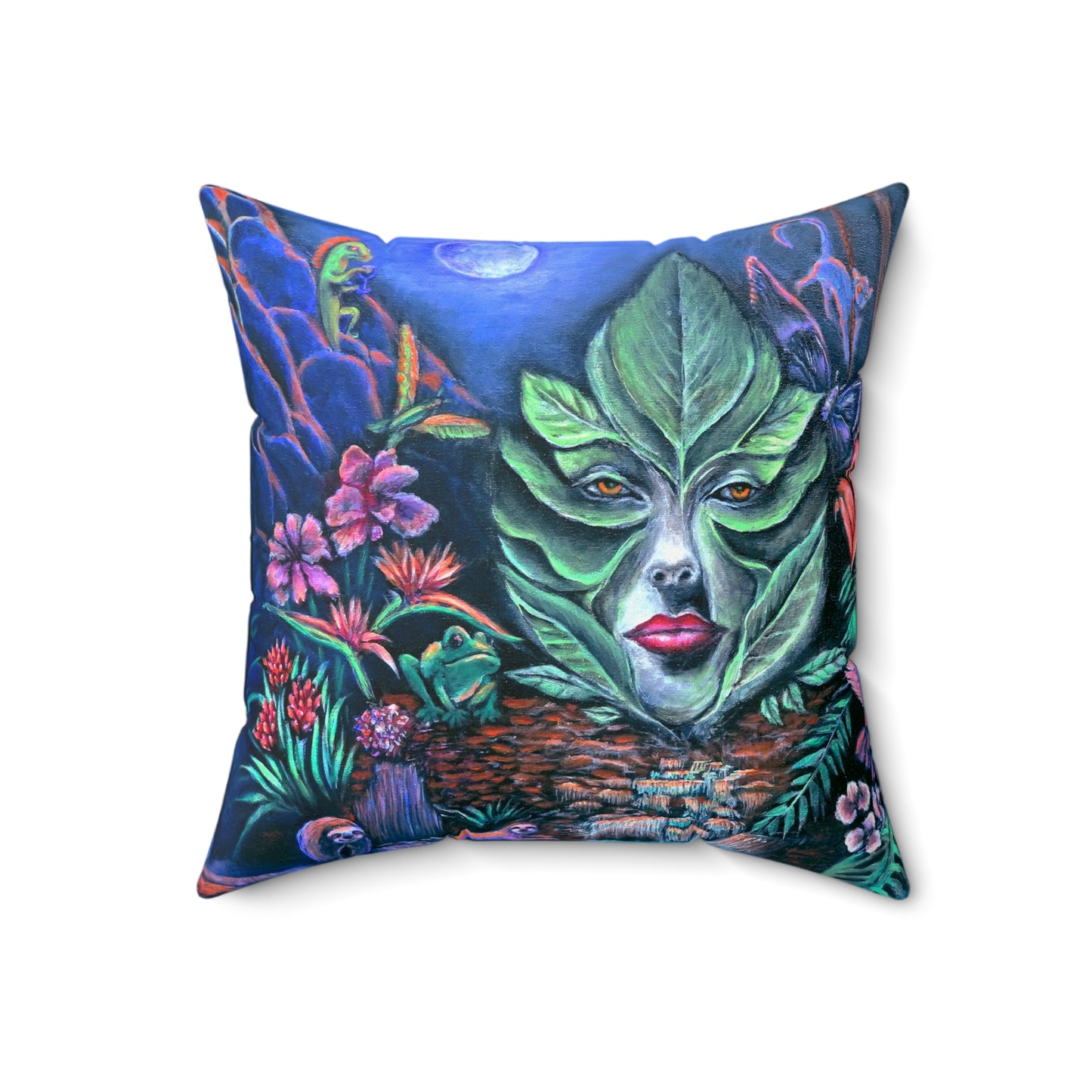 Moonlight Mischief Spun Polyester Square Pillow