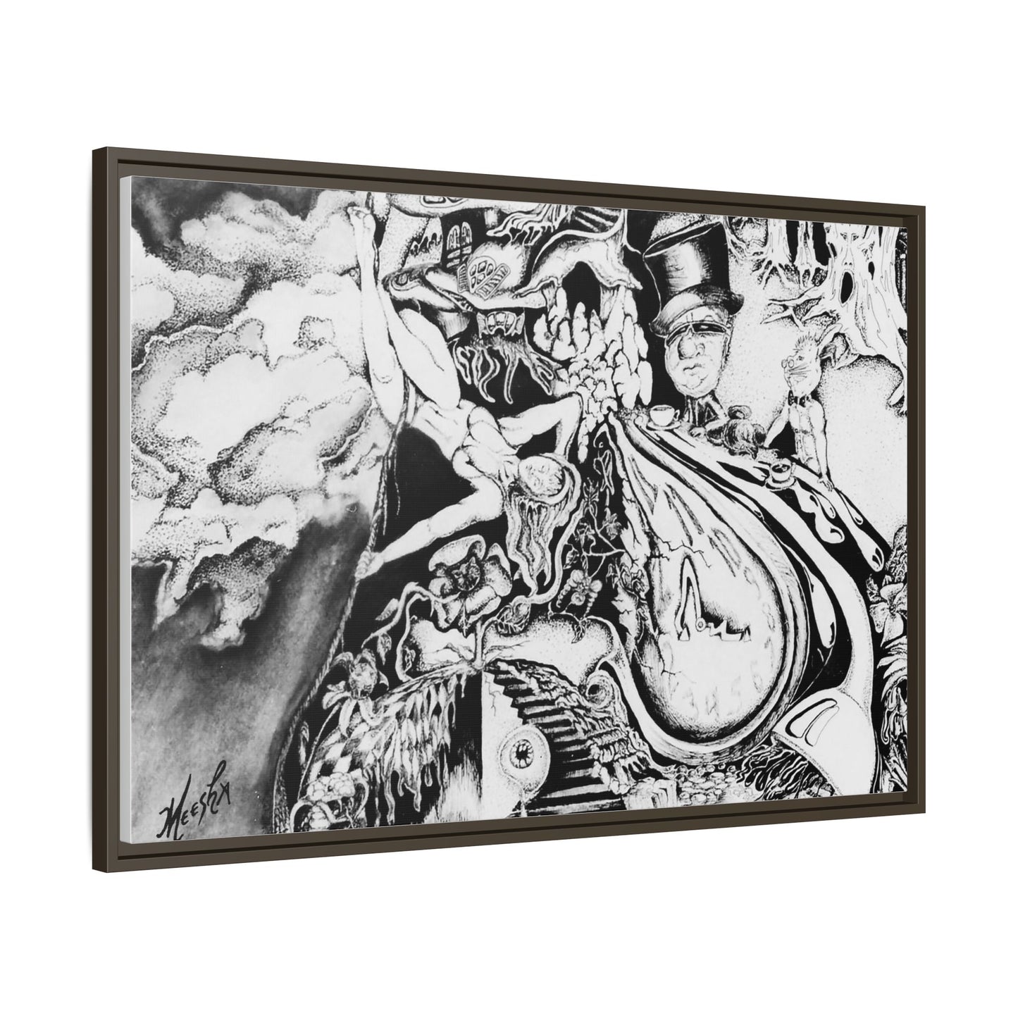 Alice In Blunderland Framed Canvas Print