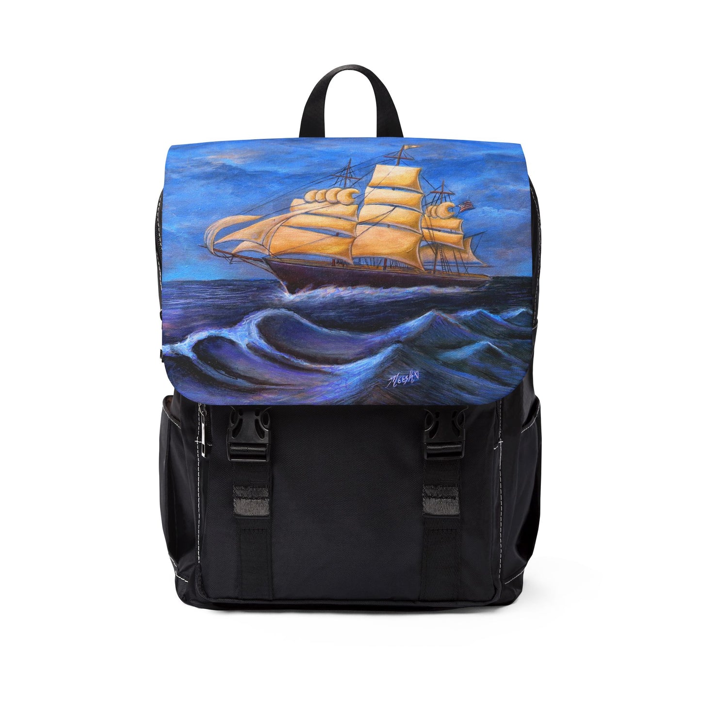 Whimsical Wavehopper Unisex Casual Shoulder Backpack