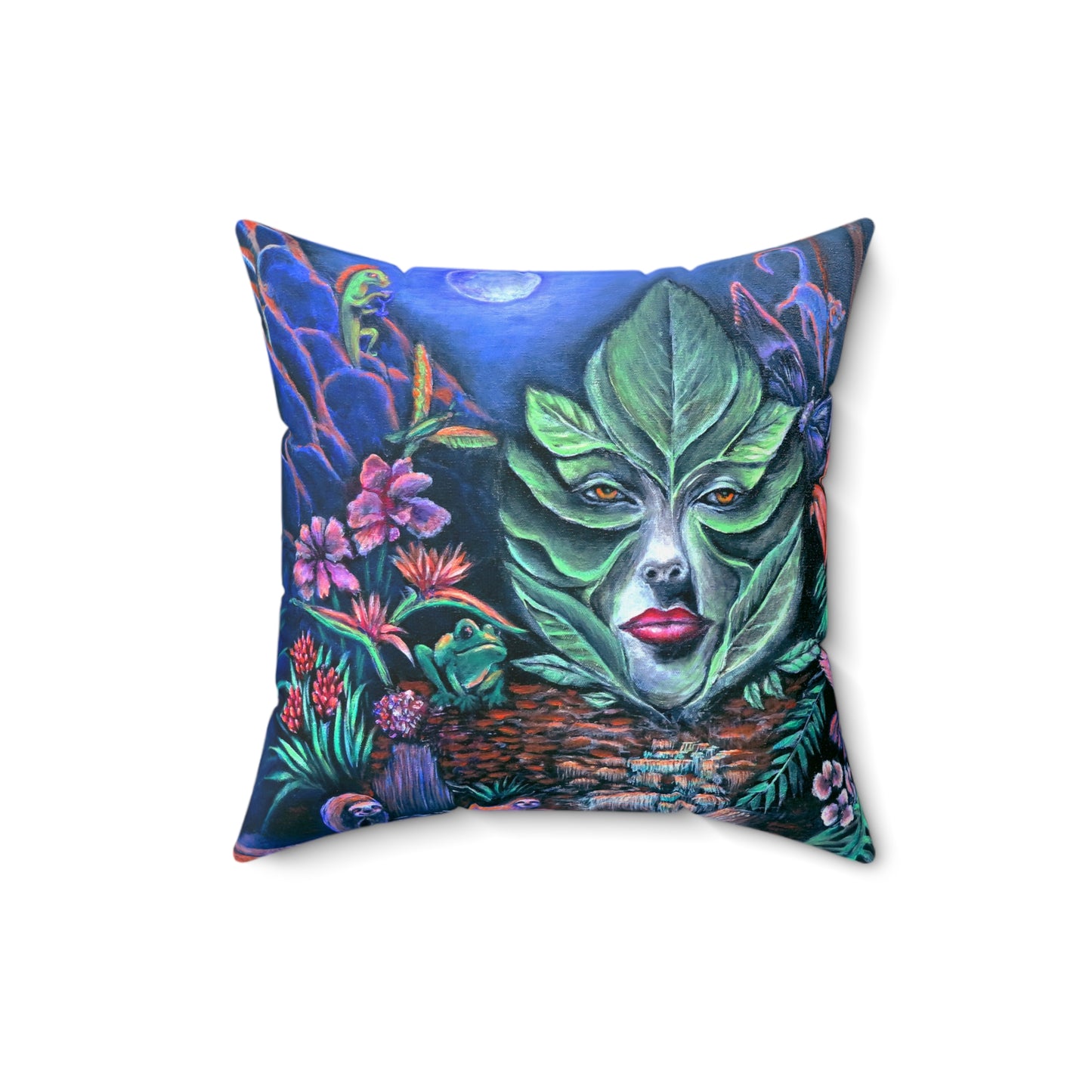 Moonlight Mischief Spun Polyester Square Pillow