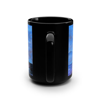 Whimsical Wavehopper Black Mug, 15oz