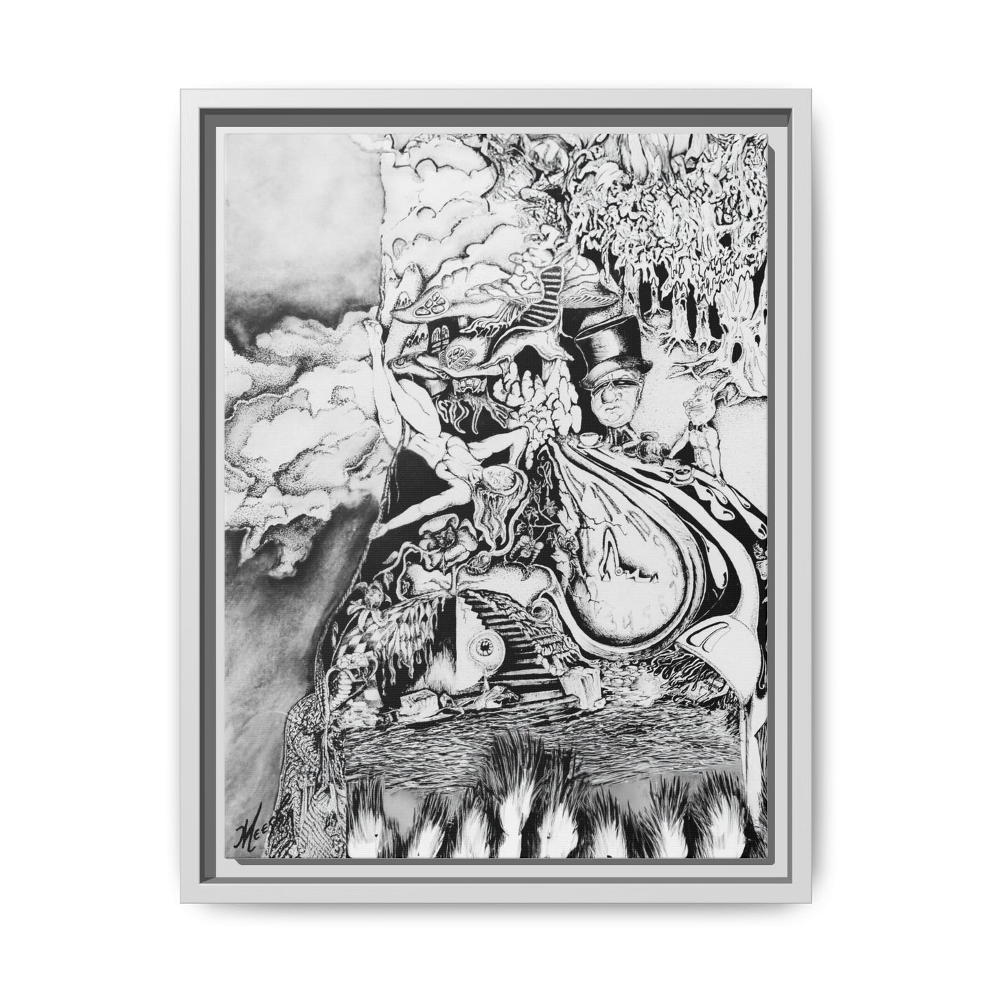 Alice In Blunderland Framed Canvas Print