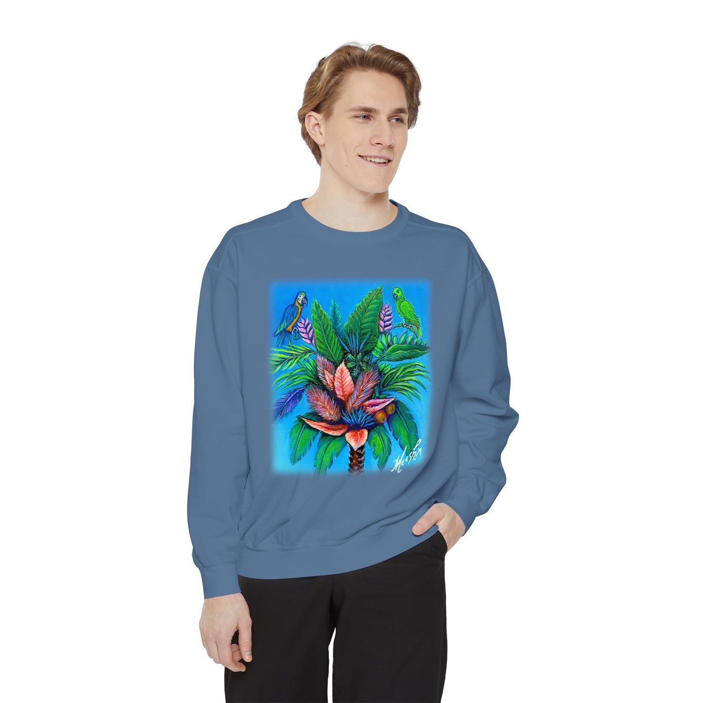 Palm Tree of Life Unisex Garment-Dyed Sweatshirt