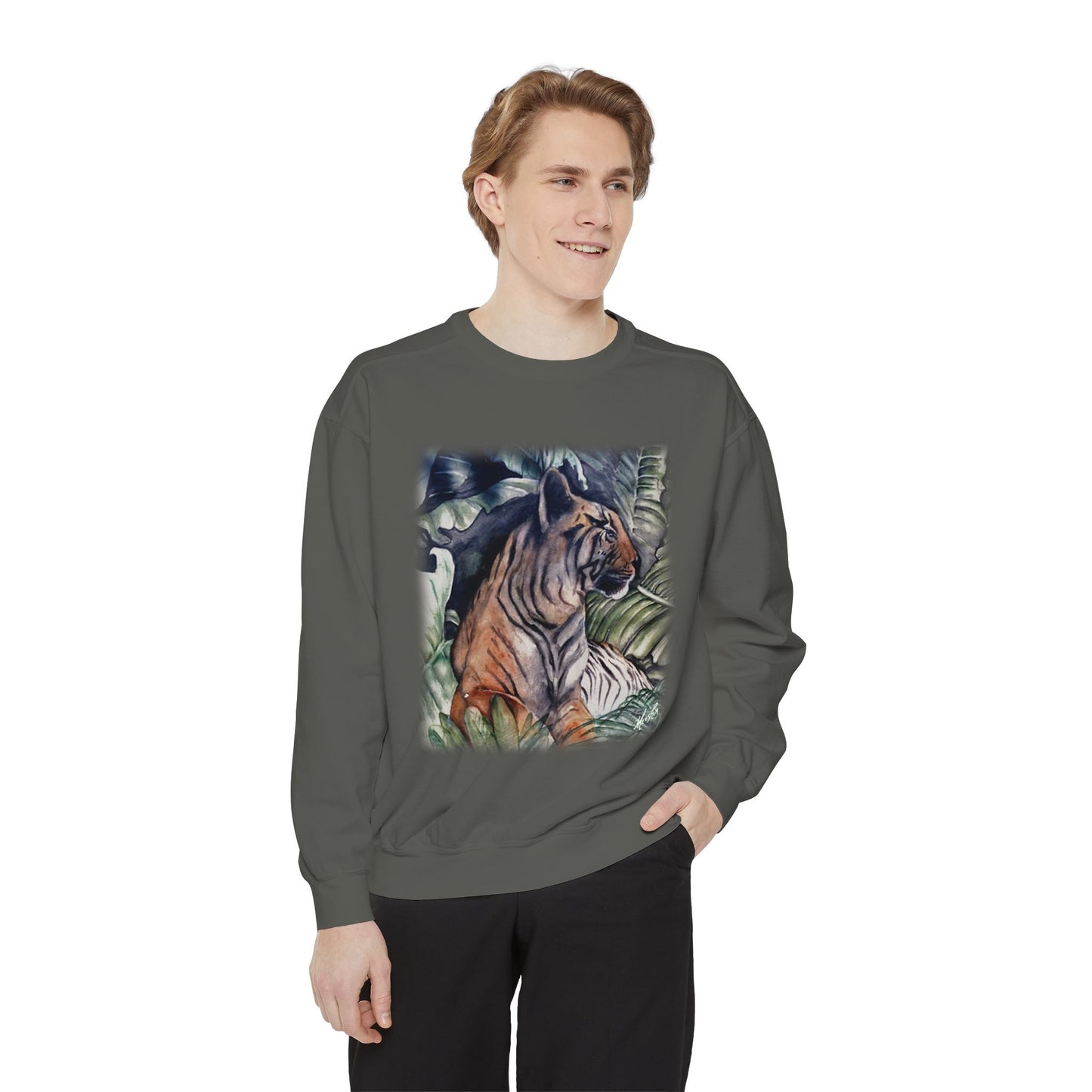 Watchful Warrior Unisex Garment-Dyed Sweatshirt