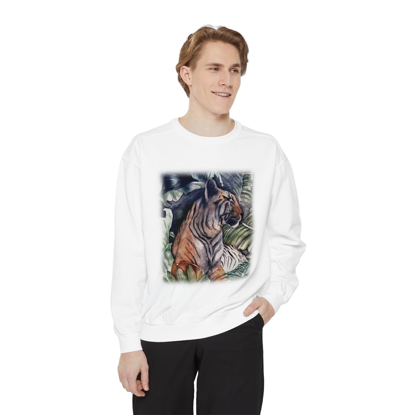 Watchful Warrior Unisex Garment-Dyed Sweatshirt