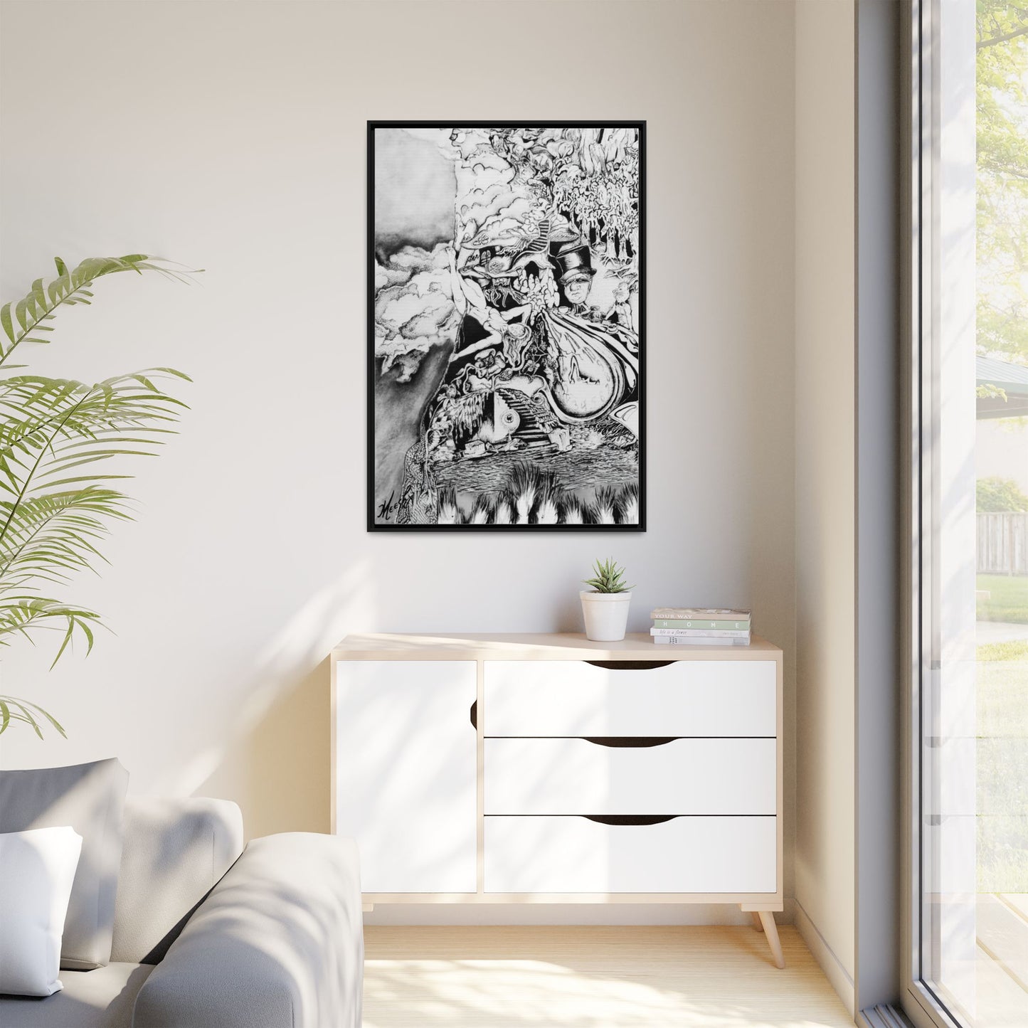 Alice In Blunderland Framed Canvas Print