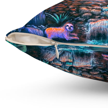 Moonlight Mischief Spun Polyester Square Pillow