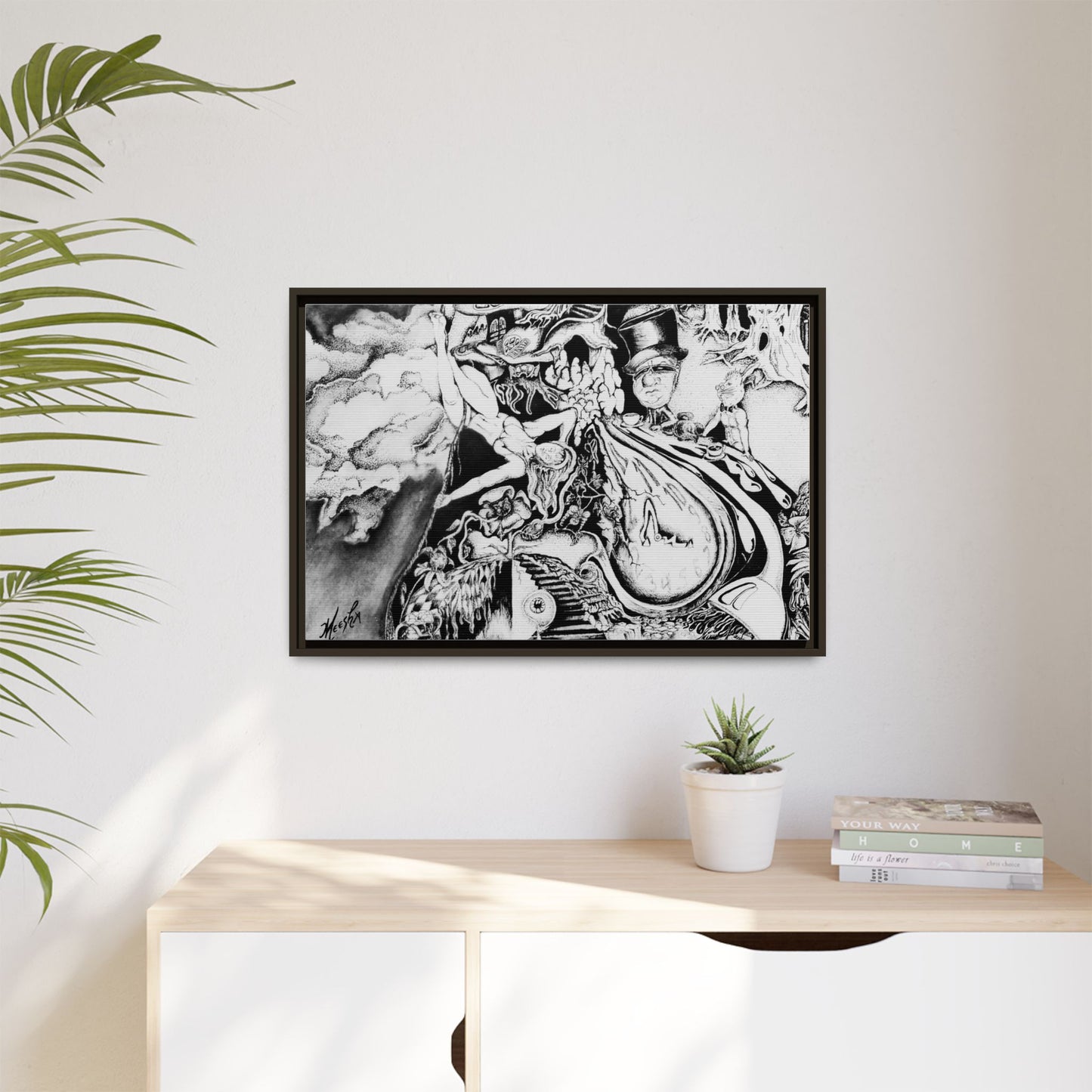 Alice In Blunderland Framed Canvas Print