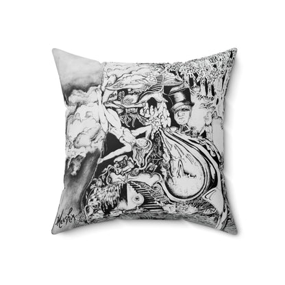 Alice In Wonderland Spun Polyester Square Pillow