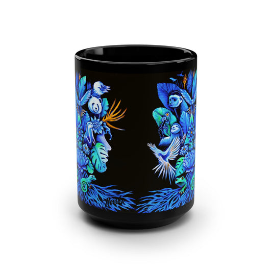 Out of the Blue Black Mug, 15oz