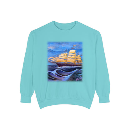 Whimsical Wavehopper Unisex Garment-Dyed Sweatshirt