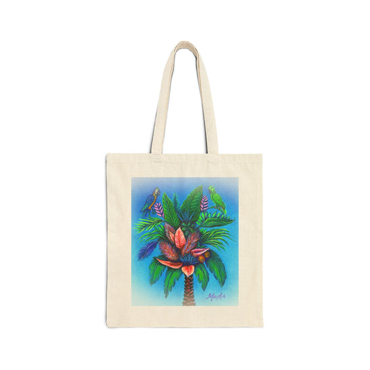 PalmTree of Life High-quality Cotton Canvas Tote Bag