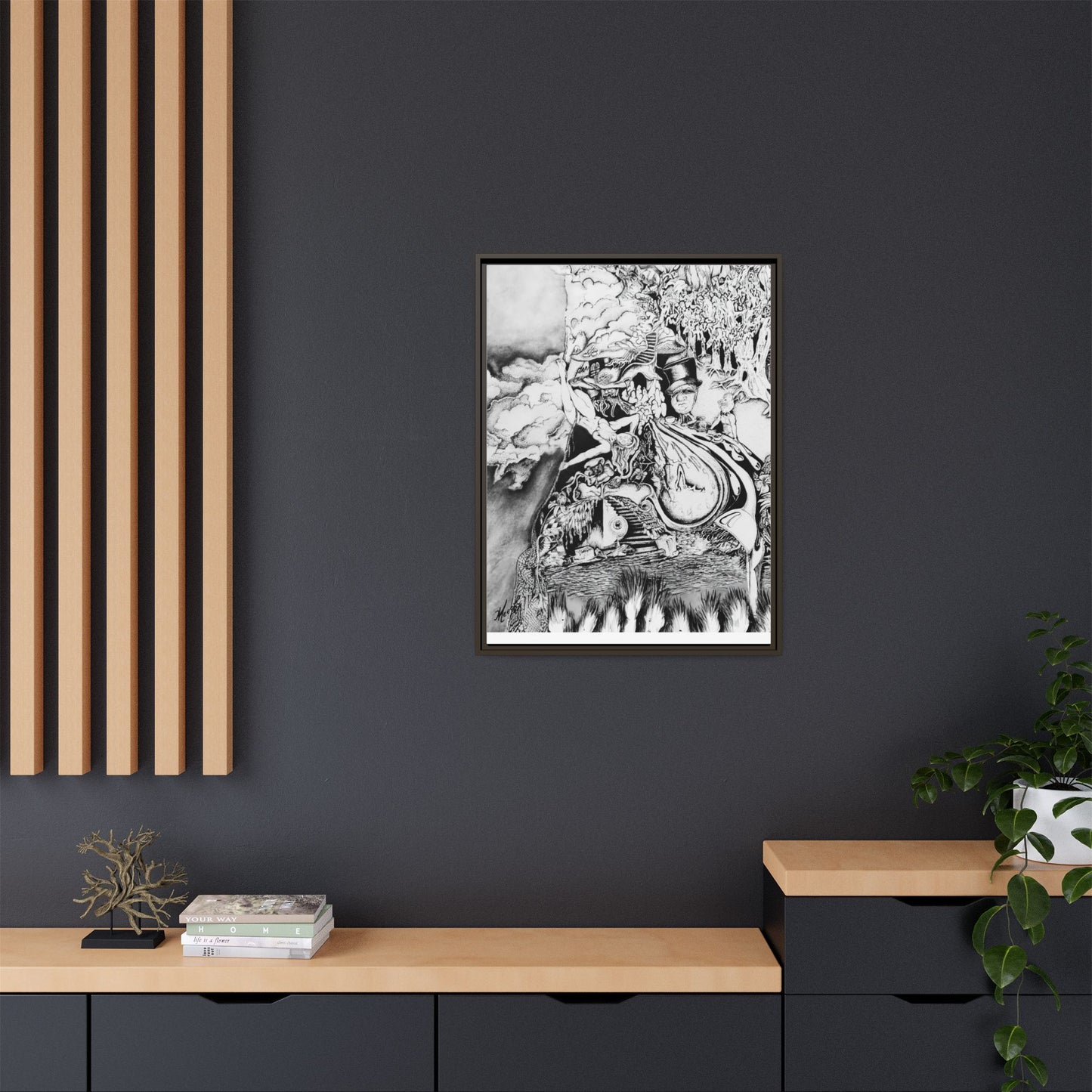Alice In Blunderland Framed Canvas Print