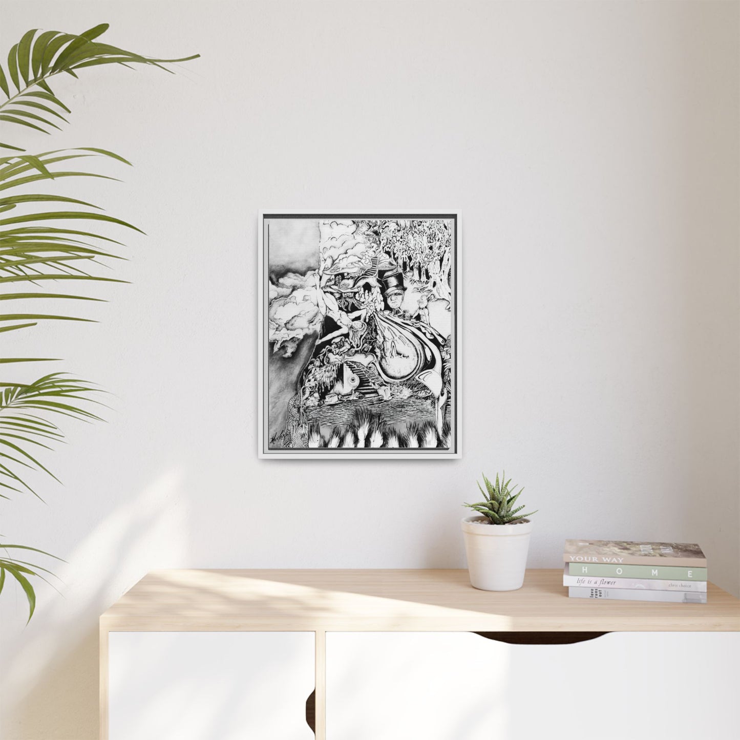 Alice In Blunderland Framed Canvas Print