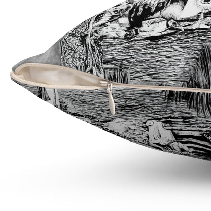 Alice In Wonderland Spun Polyester Square Pillow