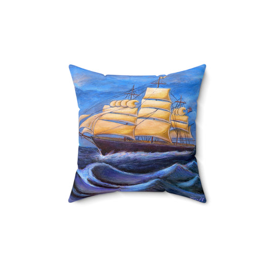 Whimsical Wavehopper Spun Polyester Square Pillow