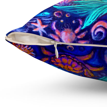 Celestrial Extraterrestrial Spun Polyester Square Pillow