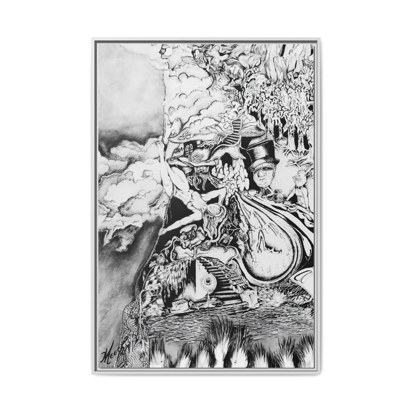 Alice In Blunderland Framed Canvas Print