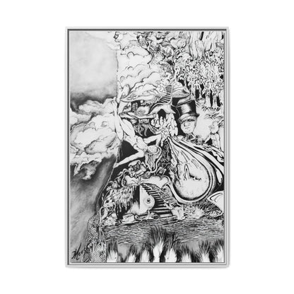 Alice In Blunderland Framed Canvas Print