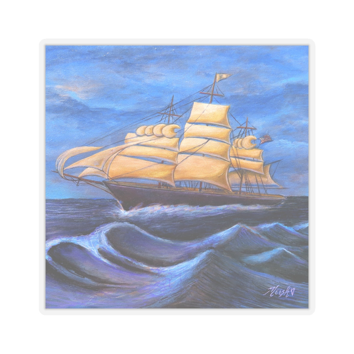 Whimsical Wavehopper Kiss-Cut Stickers