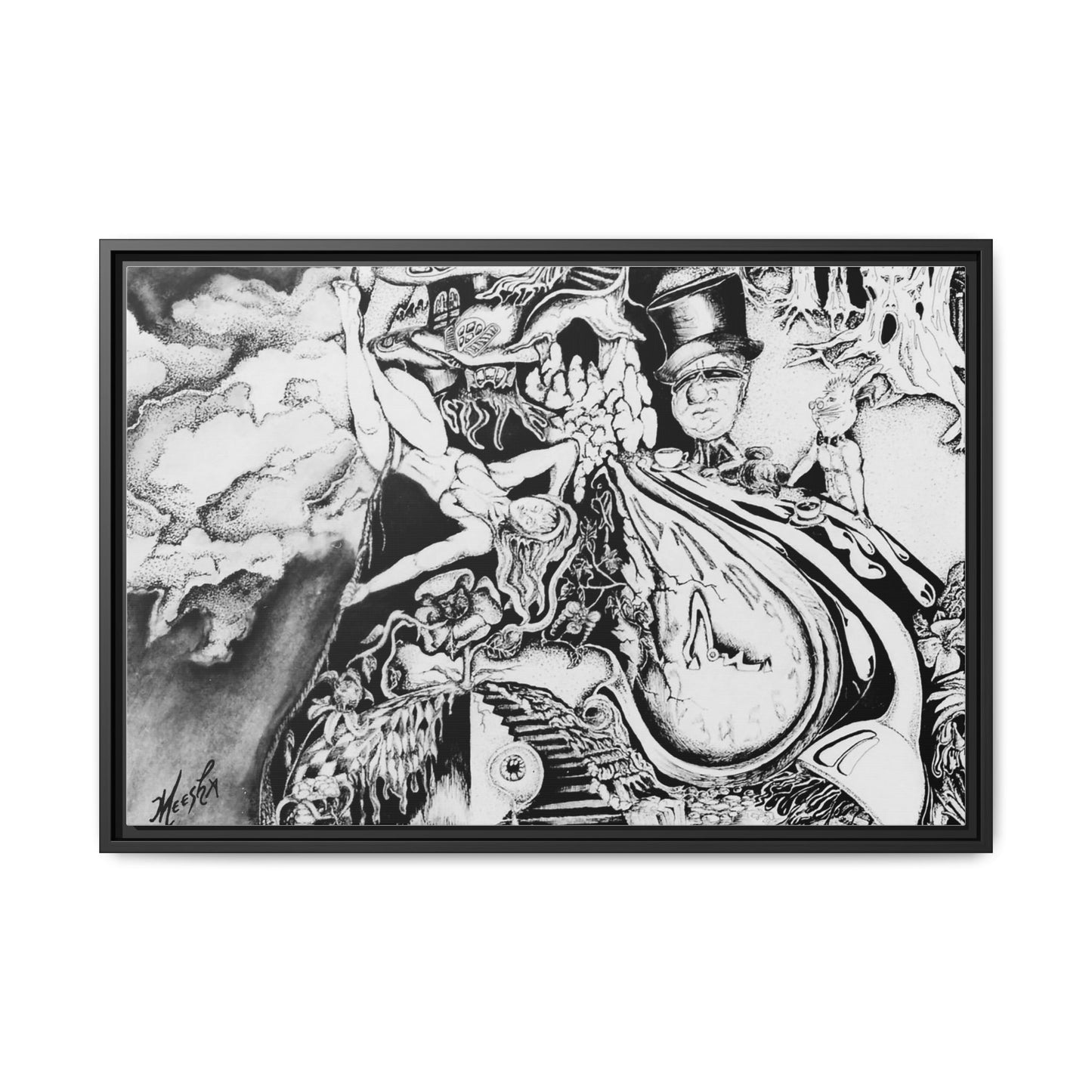 Alice In Blunderland Framed Canvas Print