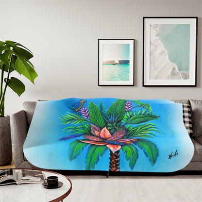 Palm Tree of Life Sherpa Blanket