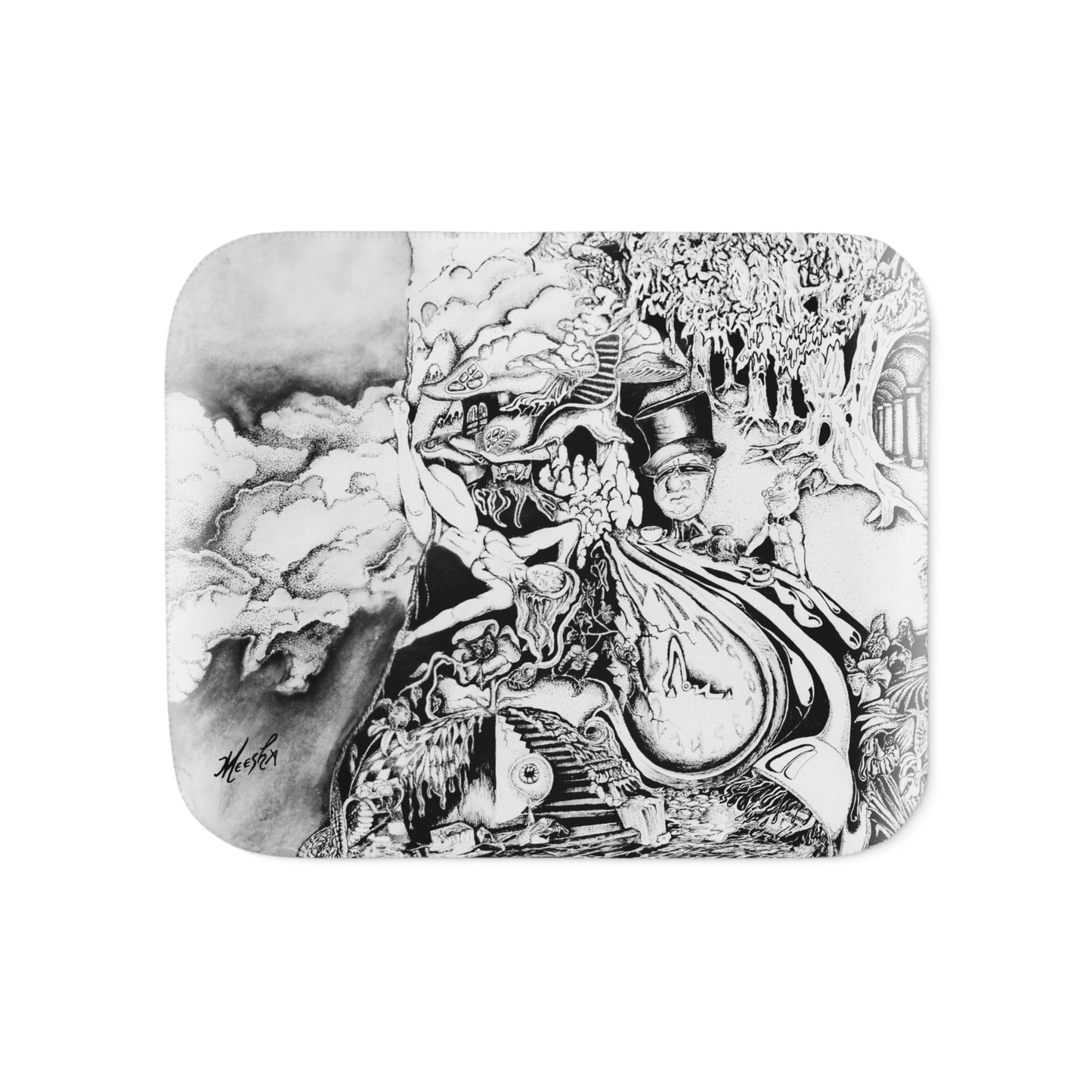 Alice In Blunderland Sper Snuggly Sherpa Blanket