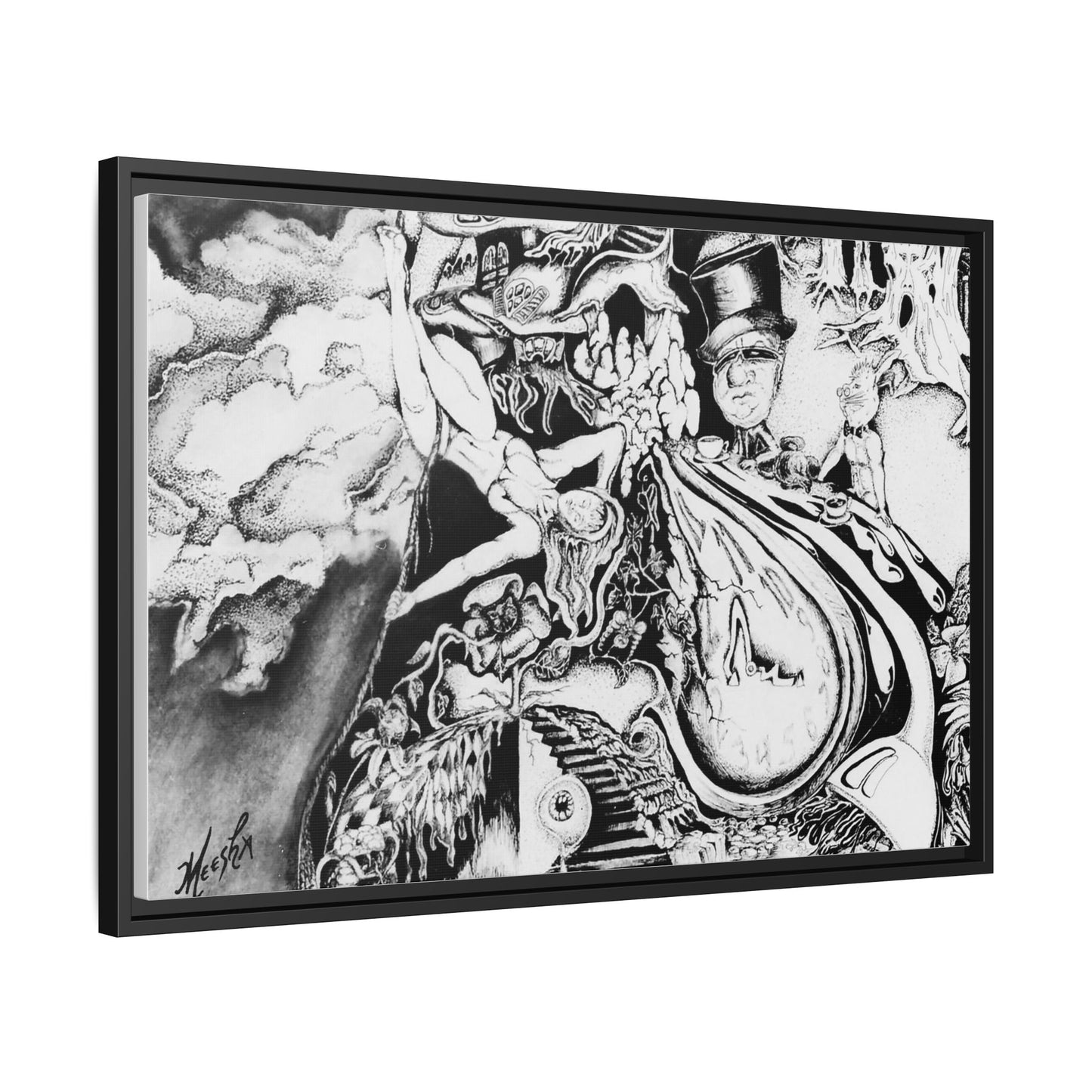 Alice In Blunderland Framed Canvas Print