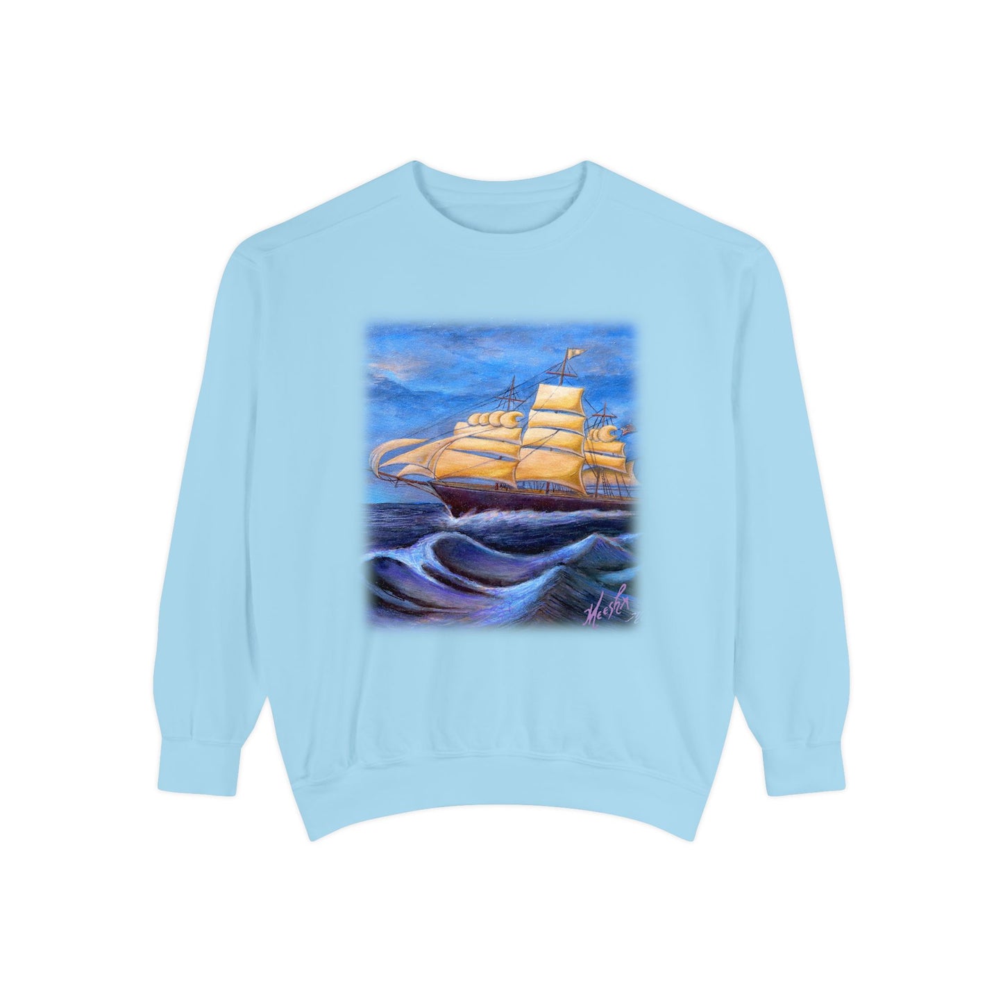 Whimsical Wavehopper Unisex Garment-Dyed Sweatshirt