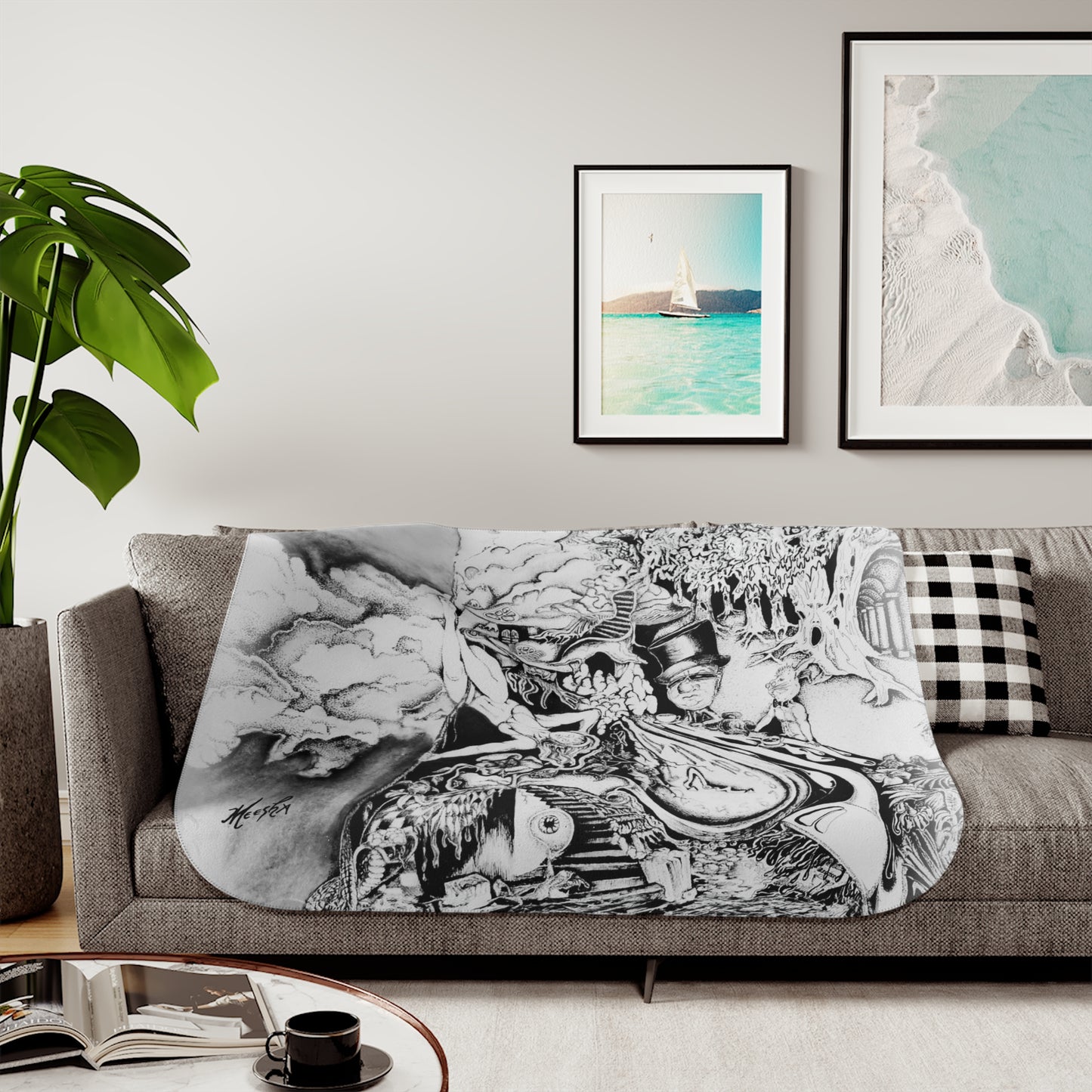 Alice In Blunderland Sper Snuggly Sherpa Blanket