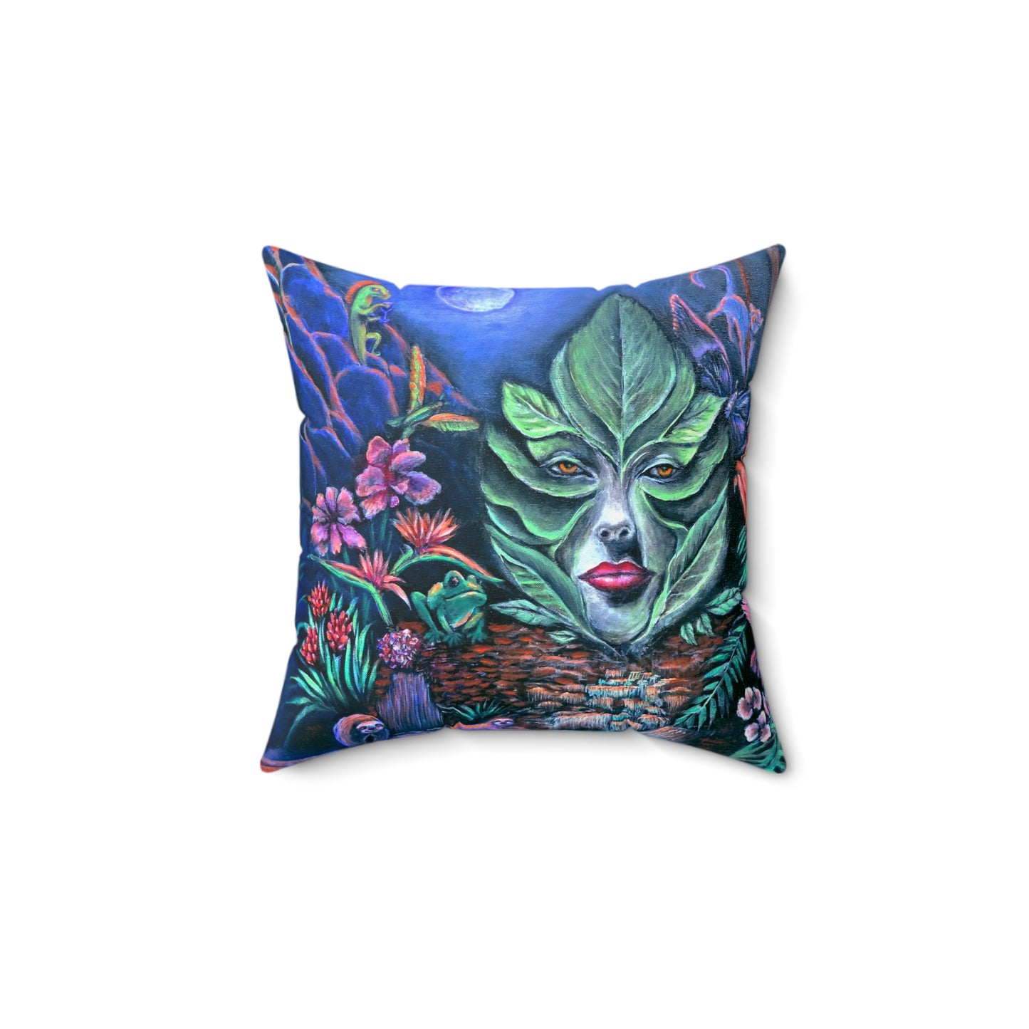 Moonlight Mischief Spun Polyester Square Pillow