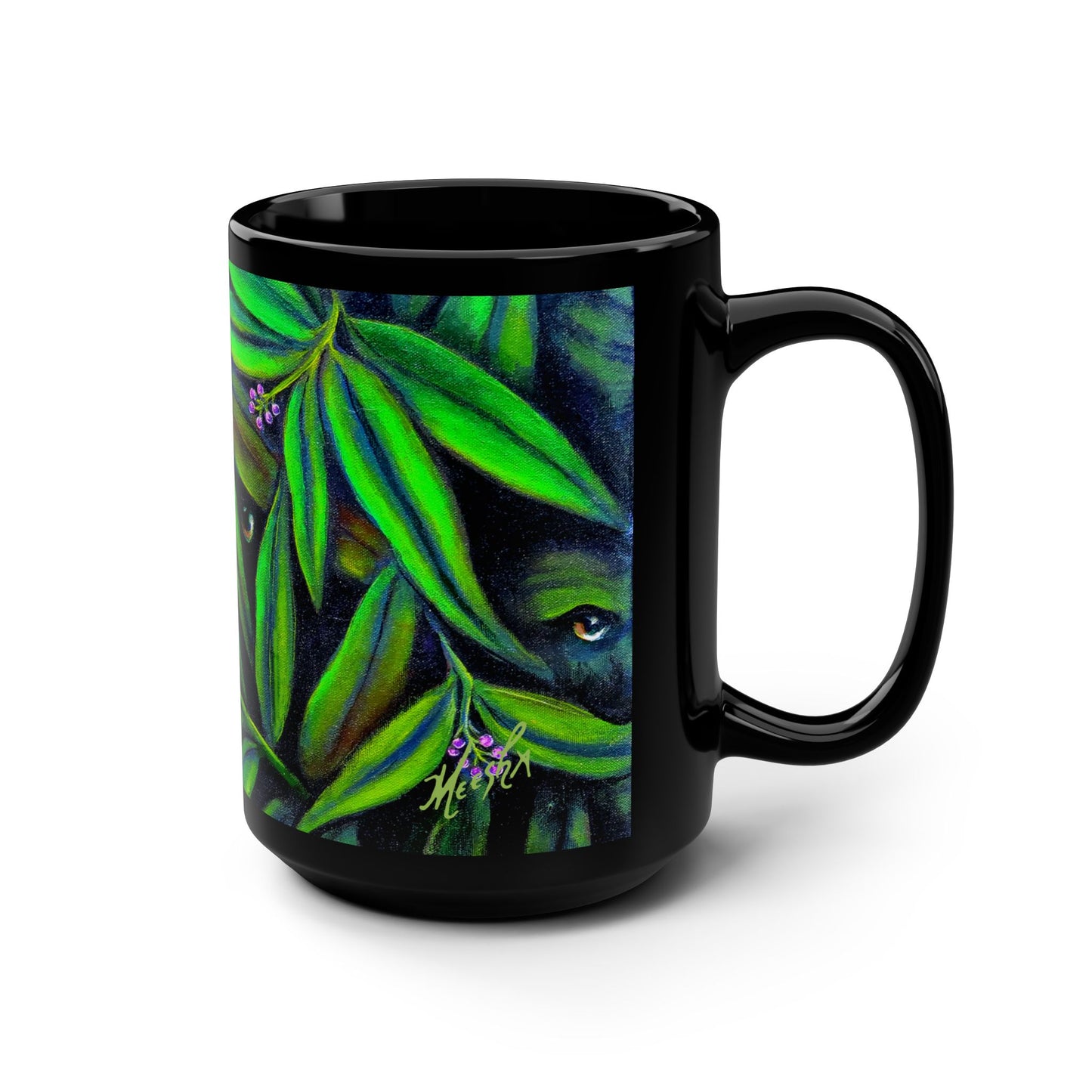 Jeepers Peepers Black Mug, 15oz