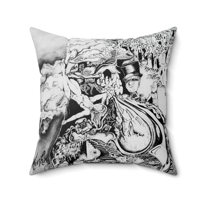 Alice In Wonderland Spun Polyester Square Pillow
