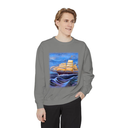 Whimsical Wavehopper Unisex Garment-Dyed Sweatshirt