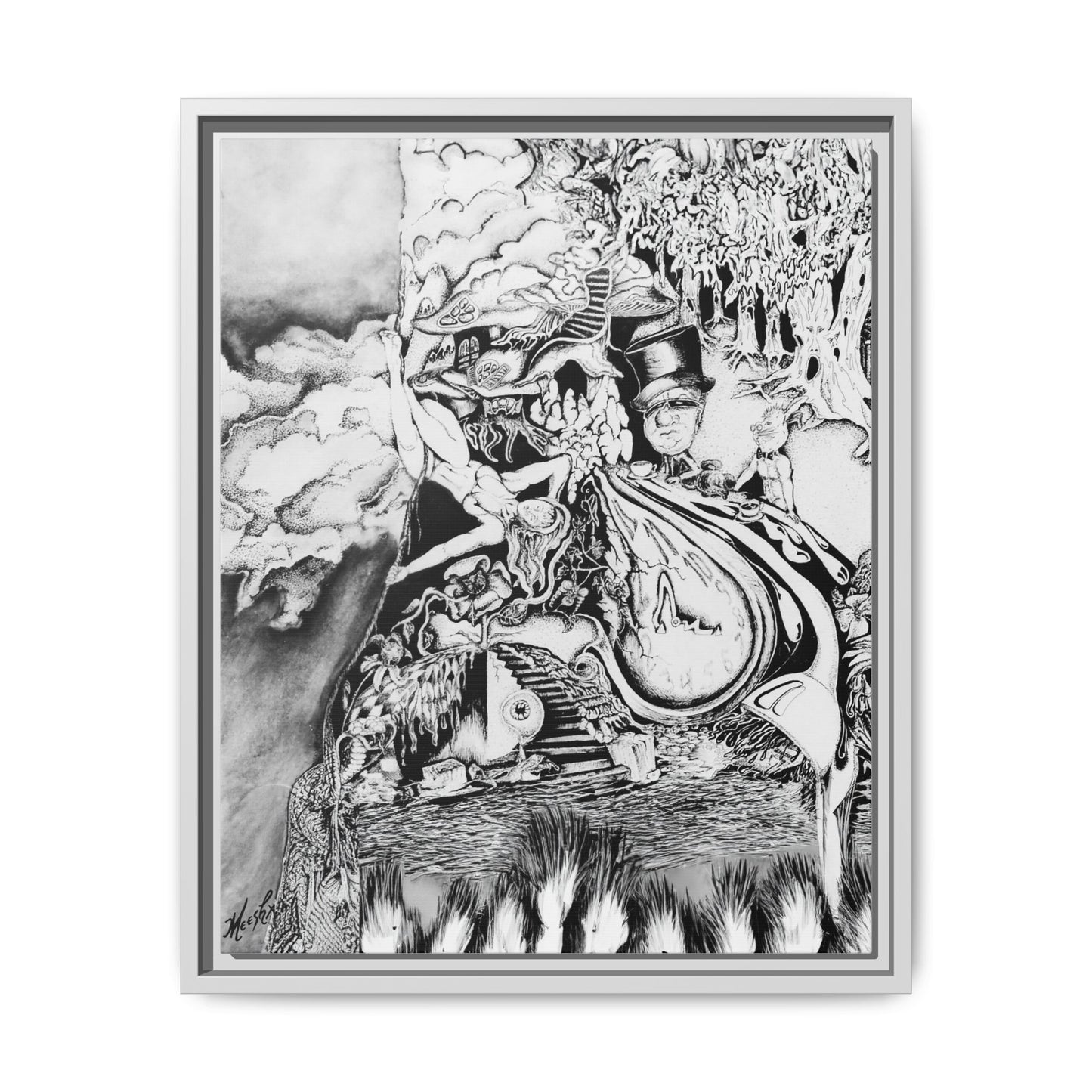Alice In Blunderland Framed Canvas Print