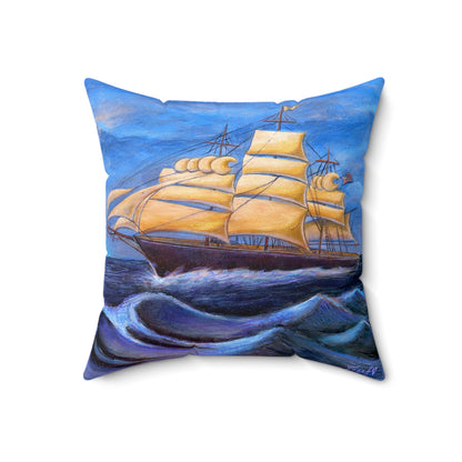 Whimsical Wavehopper Spun Polyester Square Pillow
