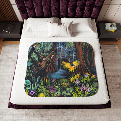 Colorful and Cozy Amazonia Favorite Sherpa Blanket