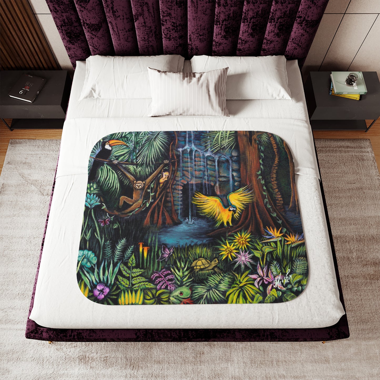 Colorful and Cozy Amazonia Favorite Sherpa Blanket