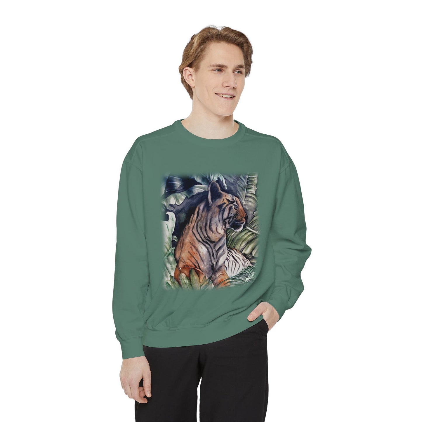 Watchful Warrior Unisex Garment-Dyed Sweatshirt