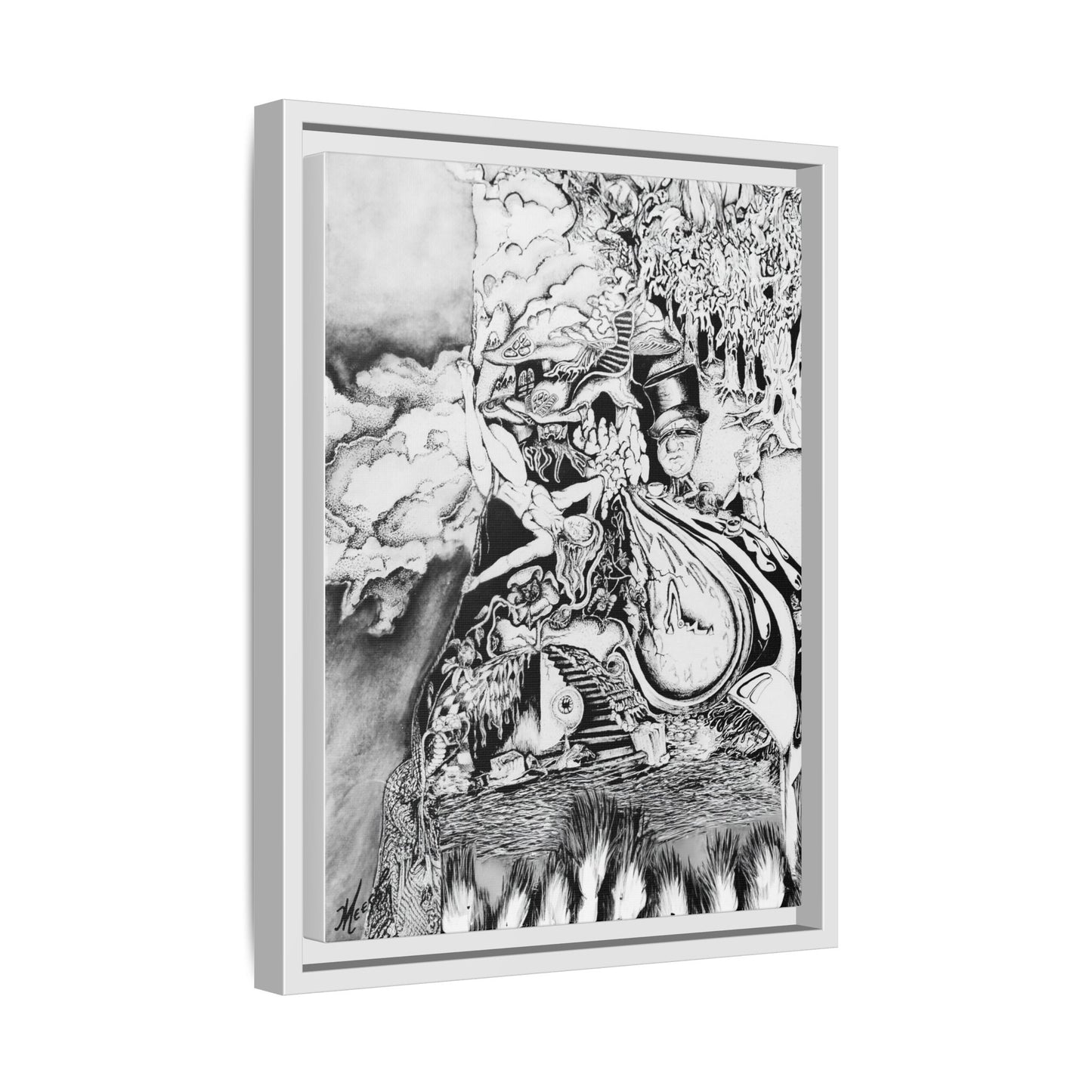 Alice In Blunderland Framed Canvas Print
