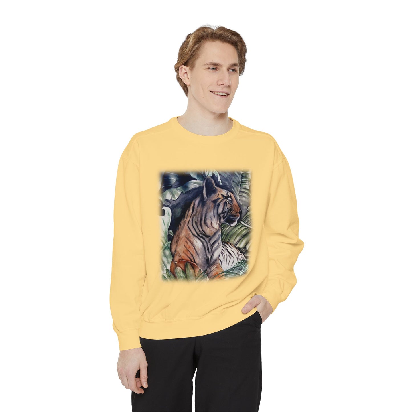 Watchful Warrior Unisex Garment-Dyed Sweatshirt