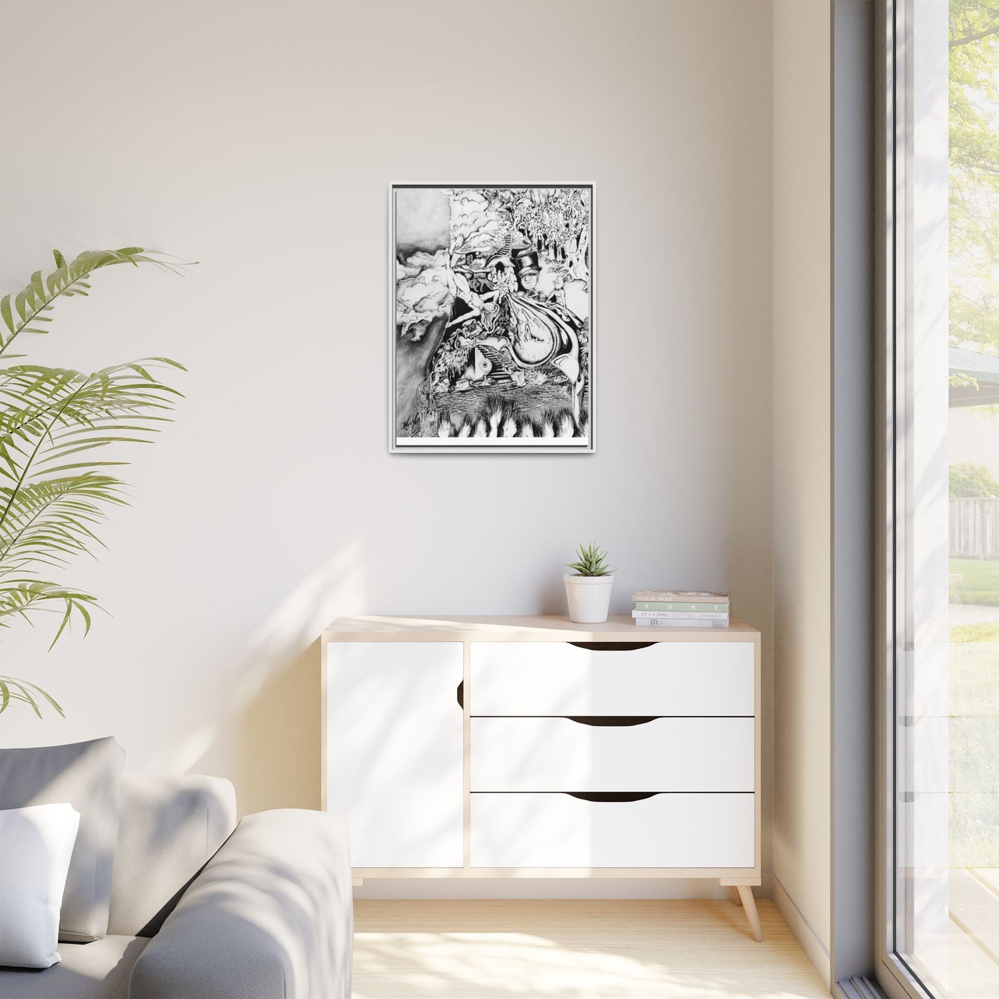 Alice In Blunderland Framed Canvas Print